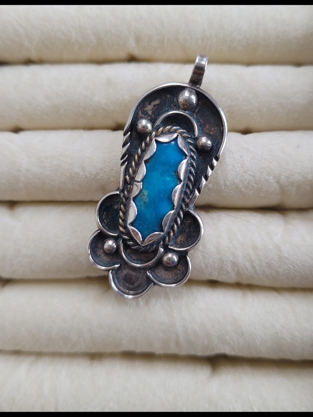 Turquoise Sterling Silver Navajo Pendant
